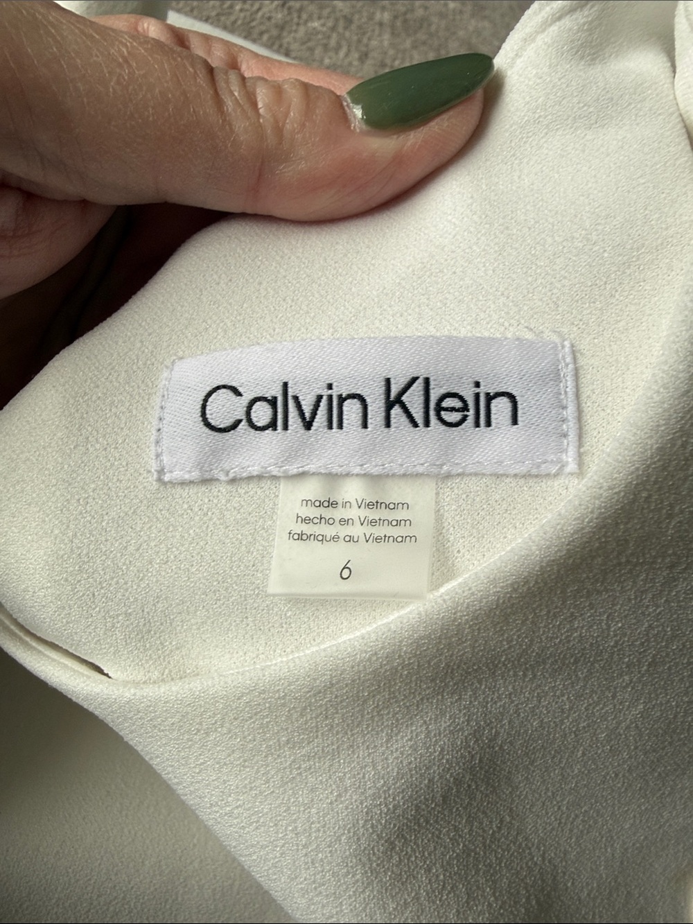 Calvin Klein White Sleeveless Sheath Mini Dress NWT Size 6 - Picture 4 of 4